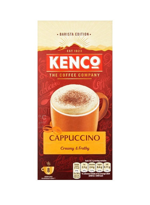 【包邮包税】KENCo即饮速溶咖啡CAPPUCCINO卡布奇诺 18.7gx8杯=149.6g/盒