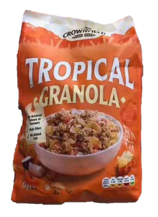 【包邮包税】Crownfield麦片GRANOLA混合麦片 热带水果 1kg