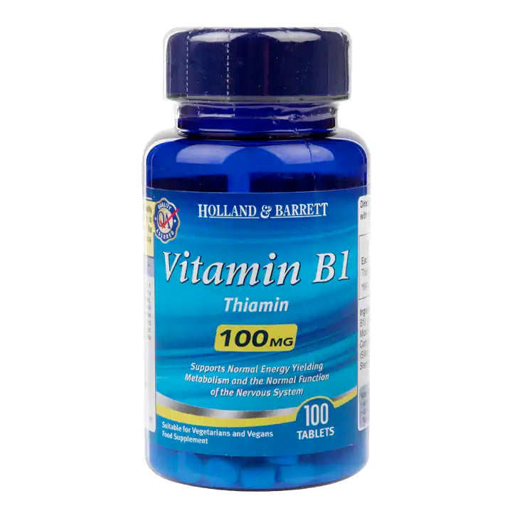 【现货包邮】荷柏瑞（Holland&Barrett）Vitamin B1 Thiamin维生素B1 100Mg 100粒