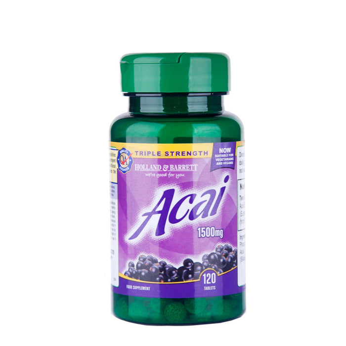 【现货包邮】荷柏瑞（Holland & Barrett）Acai巴西莓营养片1500mg  120片