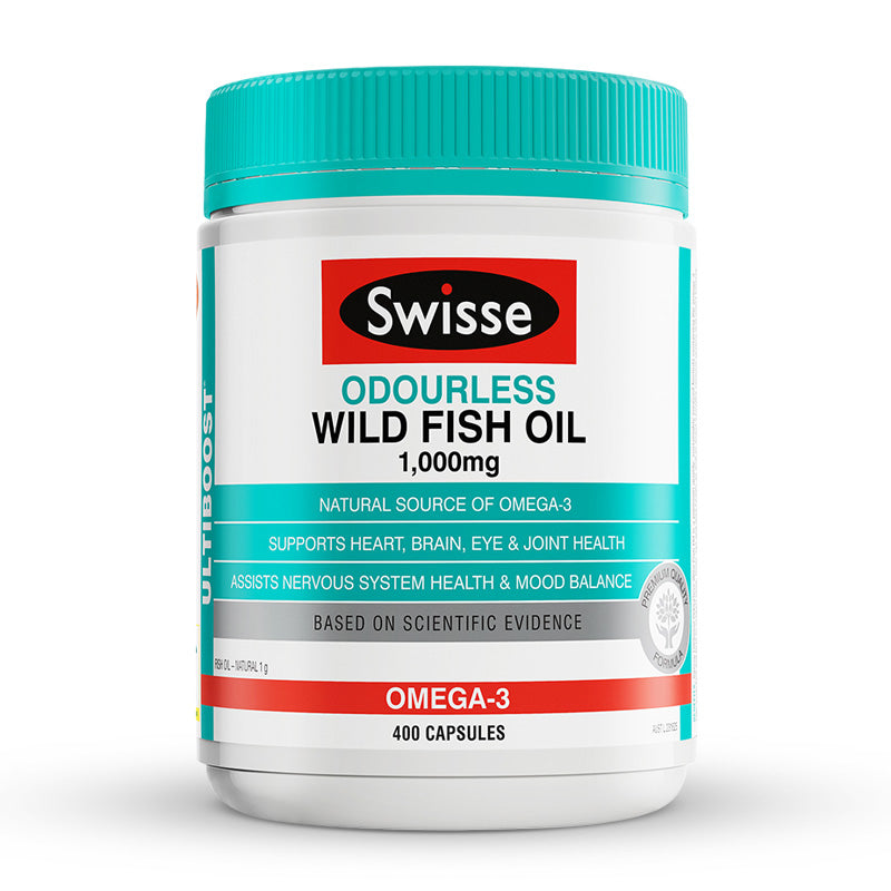 【包邮包税】澳洲Swisse WILD FISH OIL无腥味野生深海鱼油1500mg 400粒