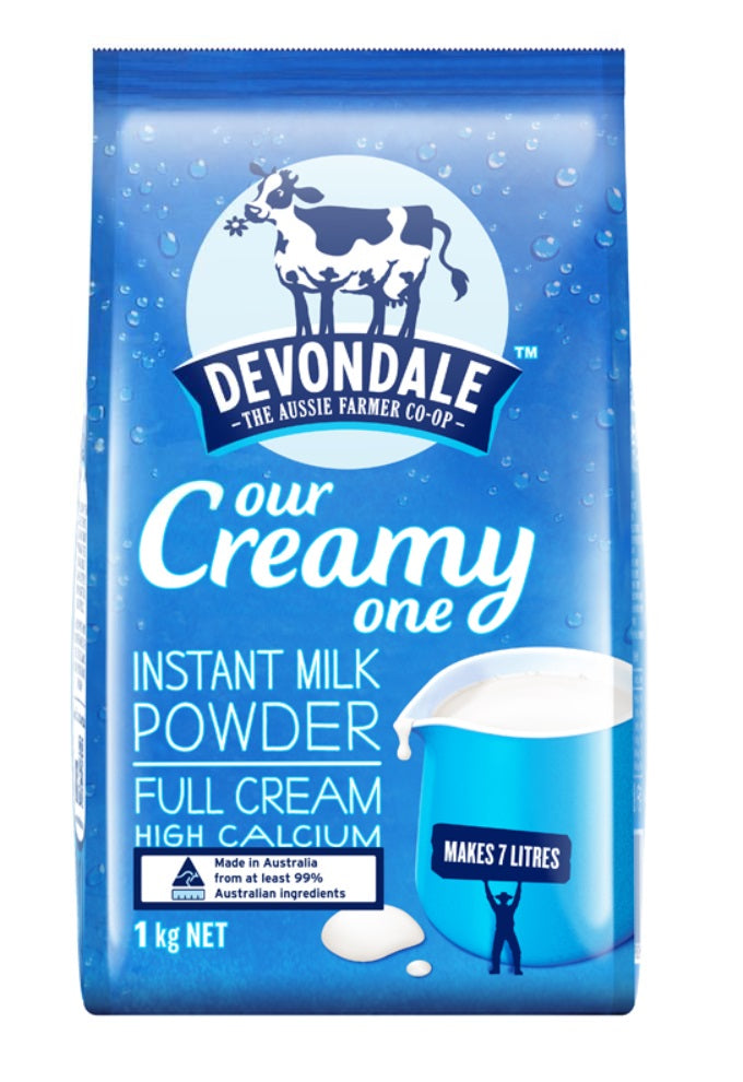 【包邮包税】Devondale德运高钙全脂成人奶粉青少年学生营养早餐牛奶 1kg
