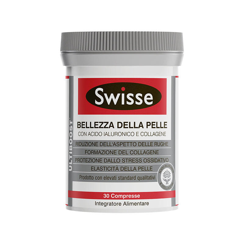 【包邮包税】澳洲Swisse BELLEZZA DELLA PELLE口服玻尿酸胶原蛋白养颜水光片 30片