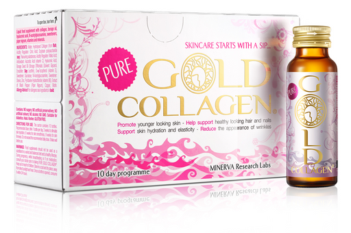 【包邮包税】英国Pure Gold collagen胶原蛋白玻尿酸口服液 50ml*10支