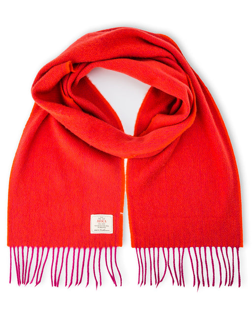 【包邮包税】AVOCA_100%纯山羊绒围巾-热情橘红色