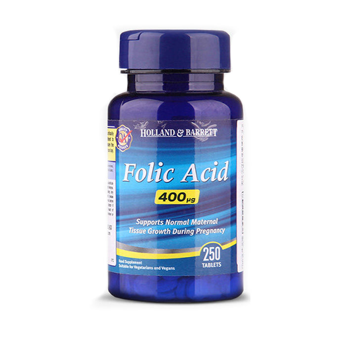 【现货包邮】荷柏瑞（Holland & Barrett）Folic Acid 400ug叶酸营养片 250粒