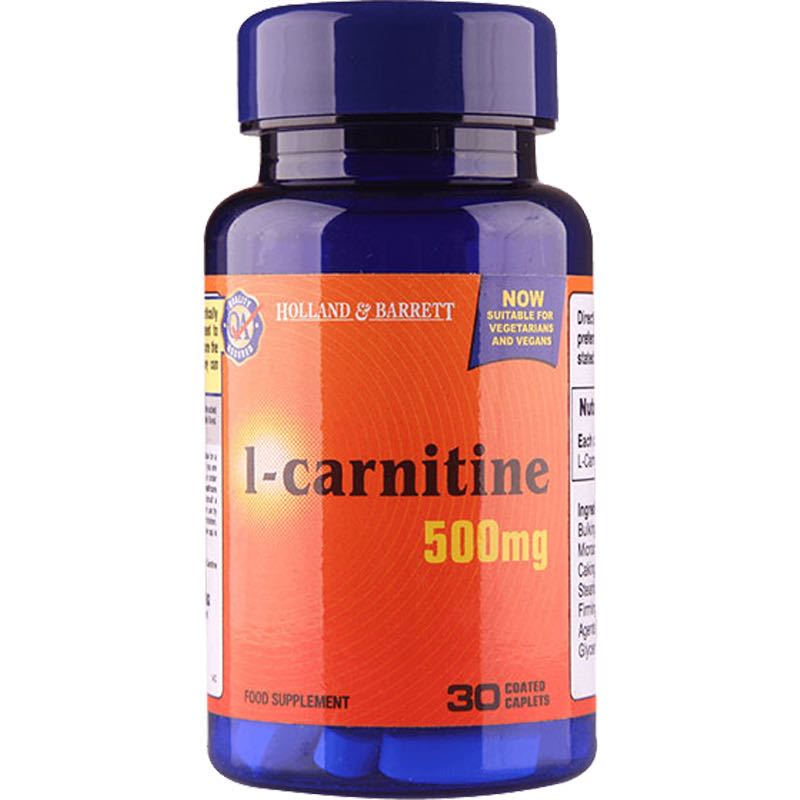 【现货包邮】荷柏瑞(HOLLAND & BARRETT)L-Carnitine左旋肉碱精华片500mg 60粒