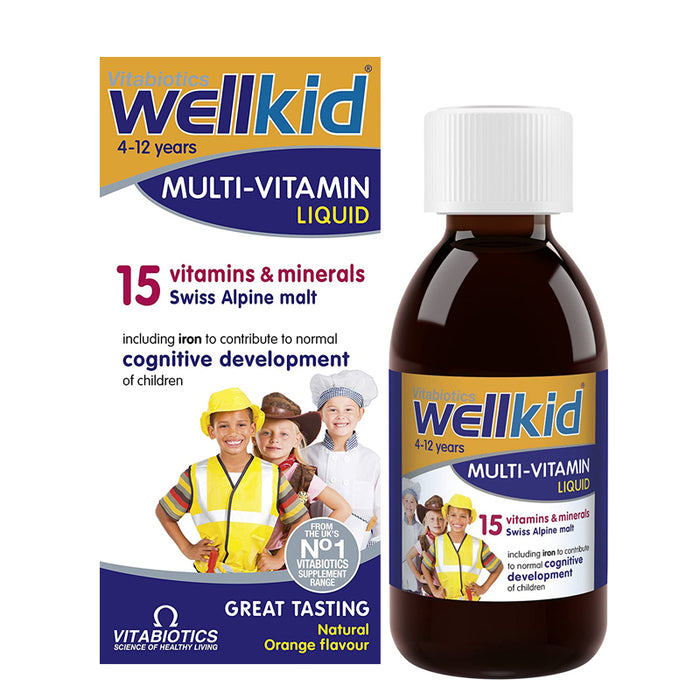 【现货包邮】Vitabiotics薇塔贝尔WELLKID 4-12岁儿童宝宝15种复合维生素 150ml