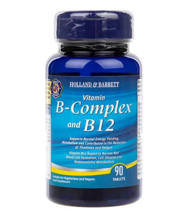 【现货包邮】荷柏瑞（Holland&Barrett）B-complex and B12维生素B族B群B12 90粒