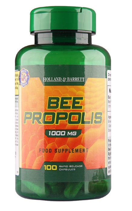【现货包邮】荷柏瑞（Holland & Barrett）BEE PROPOLIS天然蜂胶提取物胶囊 1000MG100粒
